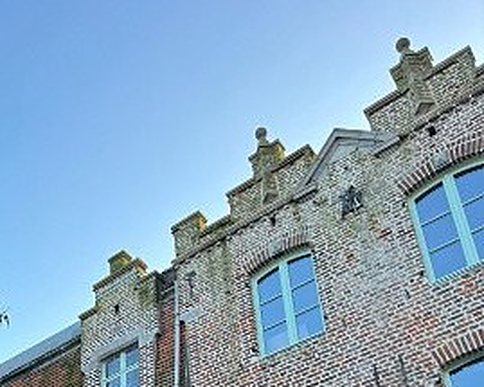 Stepped brick gable